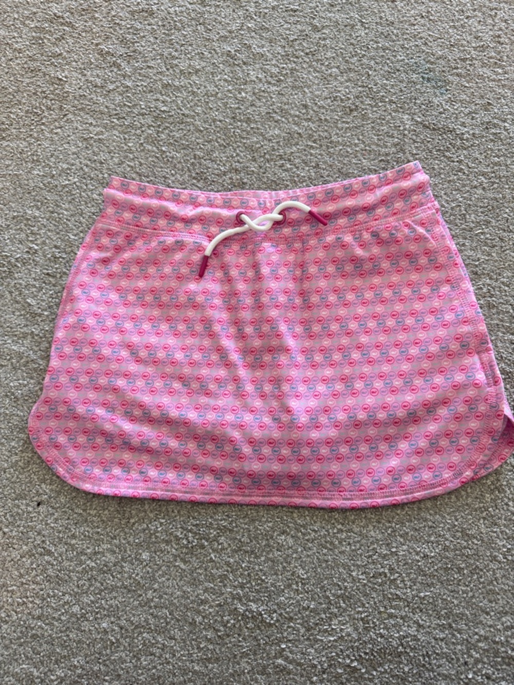 Vineyard Vines Girls Skort Size 7/8 Pink Whale Print Performance Athletic Skirt